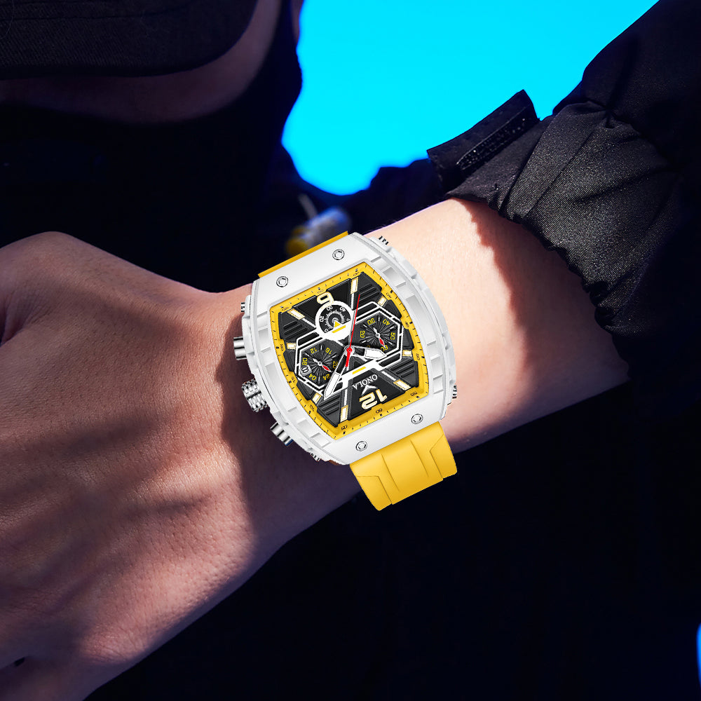 ONOLA-6852 Men's Multi functional Sports Quartz Watch, Suitable for Business Meetings and Outdoor Activities