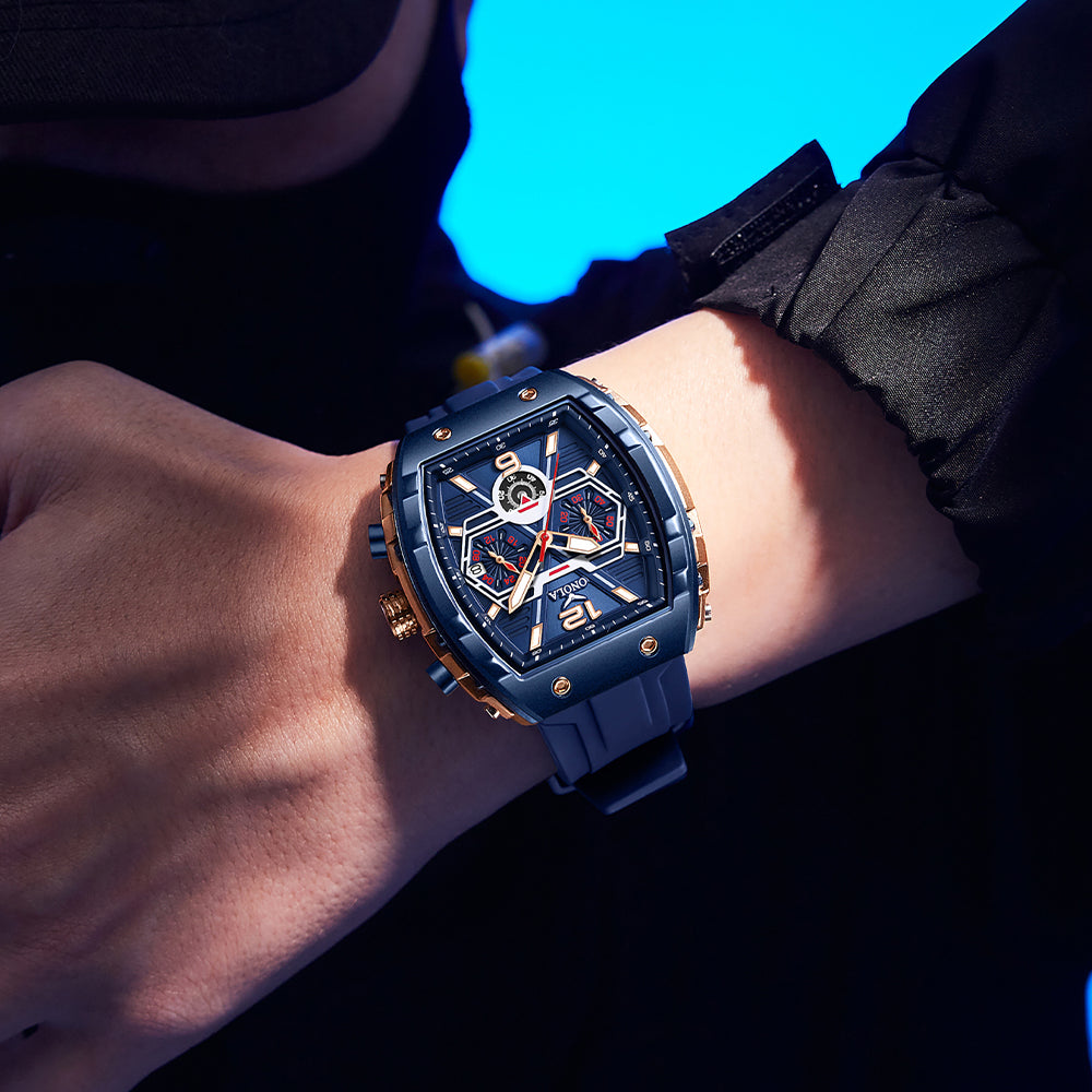 ONOLA-6852 Men's Multi functional Sports Quartz Watch, Suitable for Business Meetings and Outdoor Activities