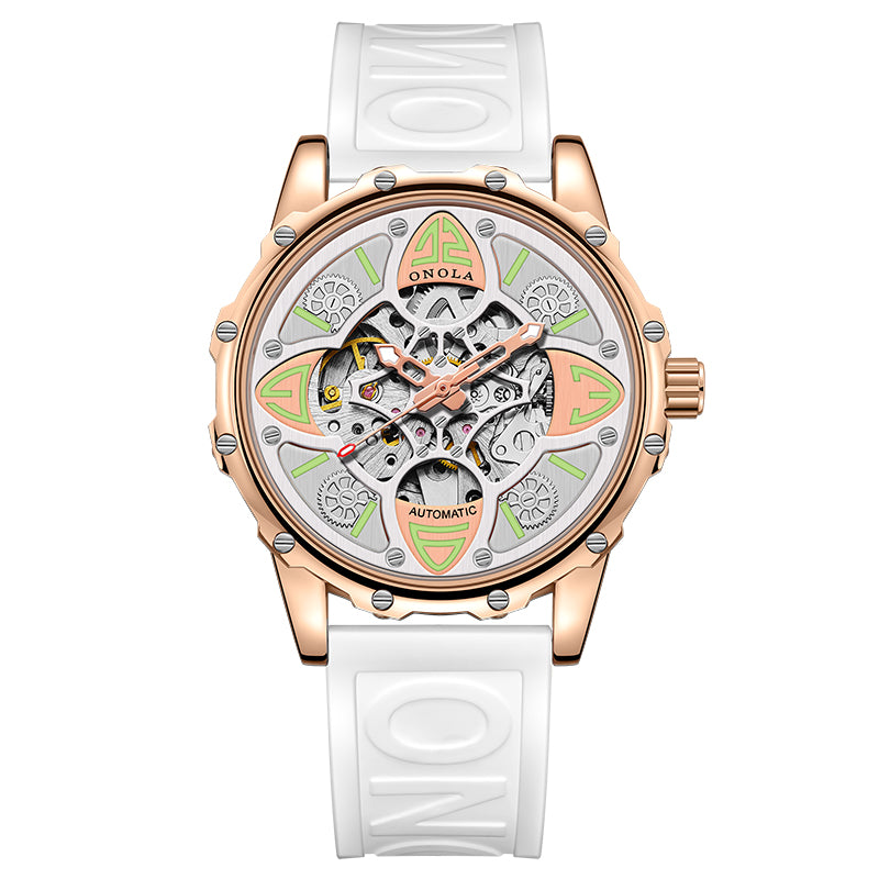 ONOLA-3833 Fashion Men's Hollow Automatic Mechanical Watch, Ideal Gift