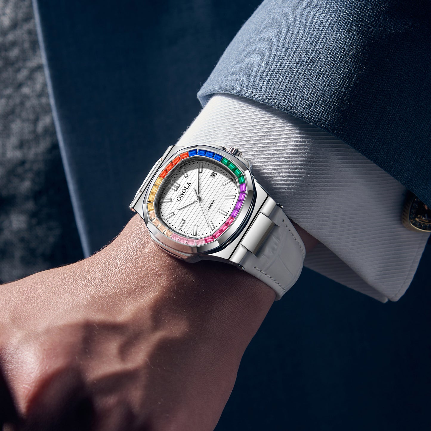 ONOLA-3853CH Elegant Business Men's Mechanical Watch, Waterproof and Durable, Suitable for Any Occasion, Perfect Gift