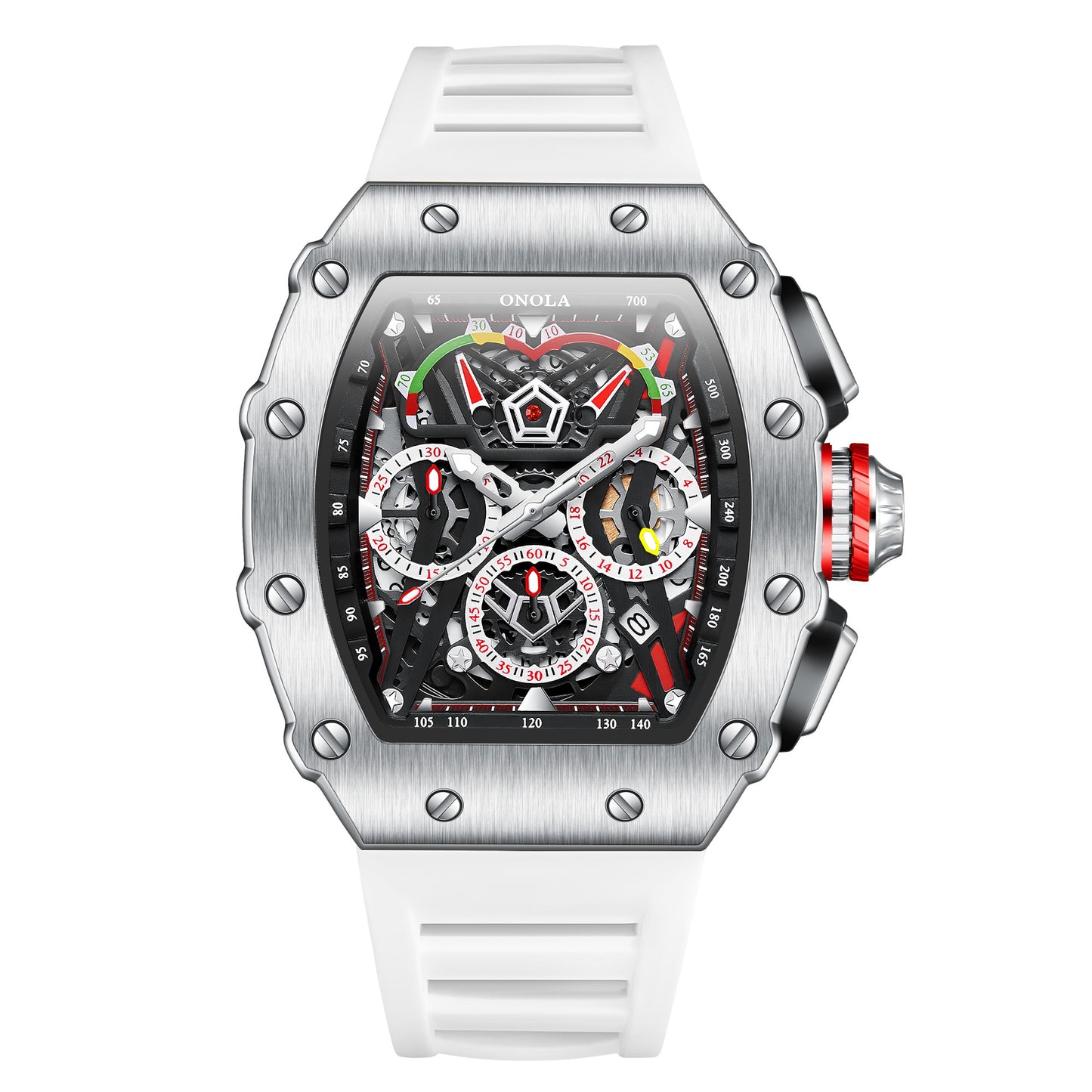 ONOLA-6827 Men's Wine Barrel Quartz Watch Multi functional Timing Watch