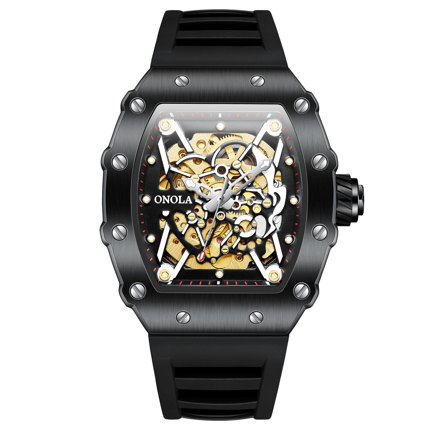 ONOLA-3829 Men's Barrel Automatic Mechanical Watch, Perfect for Business Use