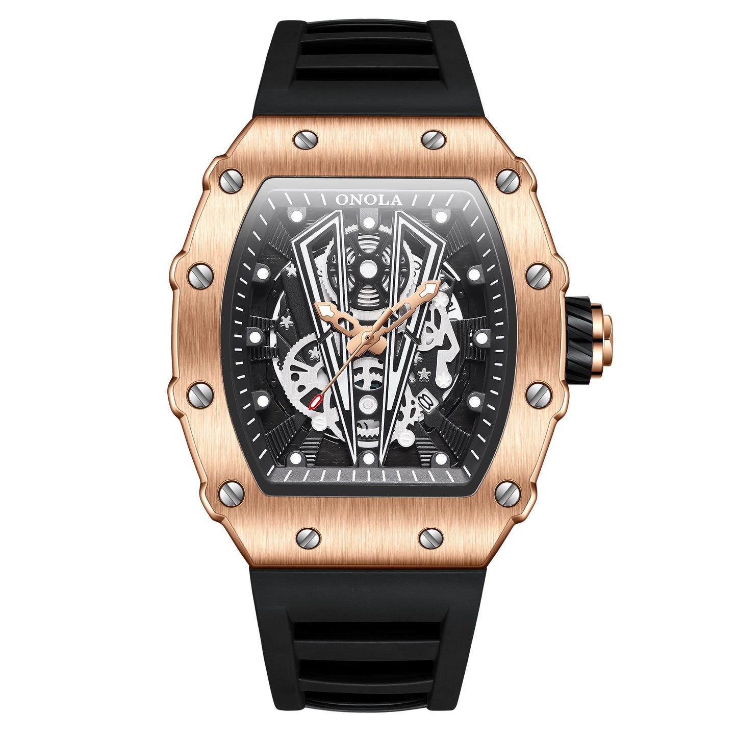 ONOLA-3826 Men's Watch - Quartz Movement, Night Light, Barrel Style