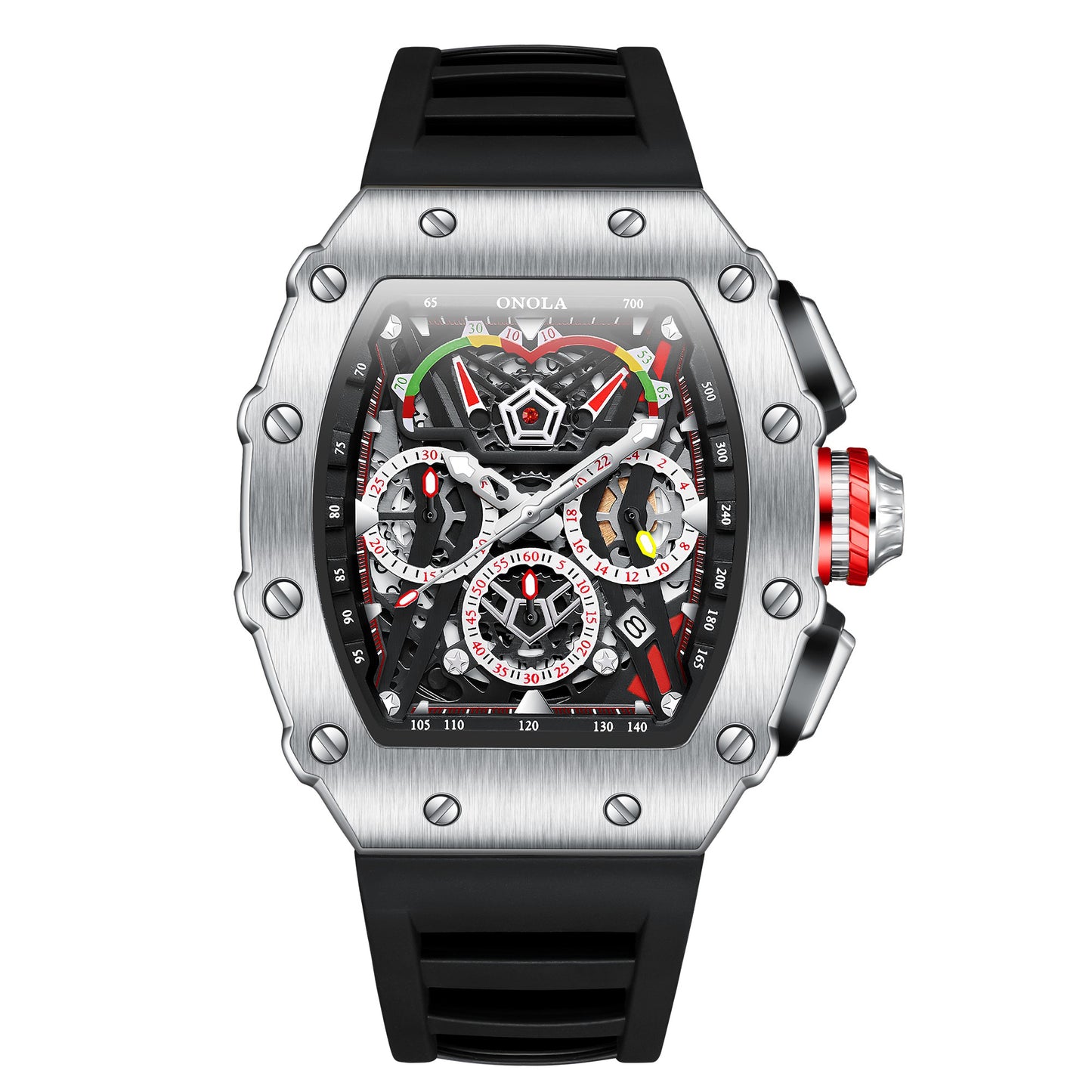 ONOLA-6827 Men's Wine Barrel Quartz Watch Multi functional Timing Watch