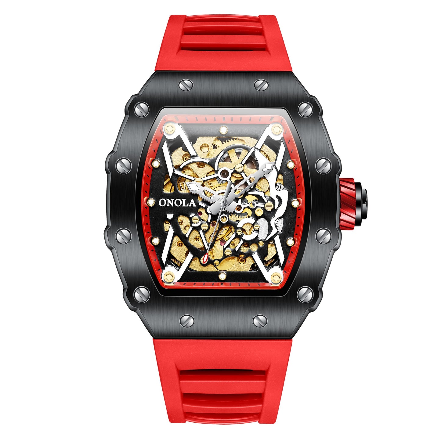 ONOLA-3829 Men's Barrel Automatic Mechanical Watch, Perfect for Business Use