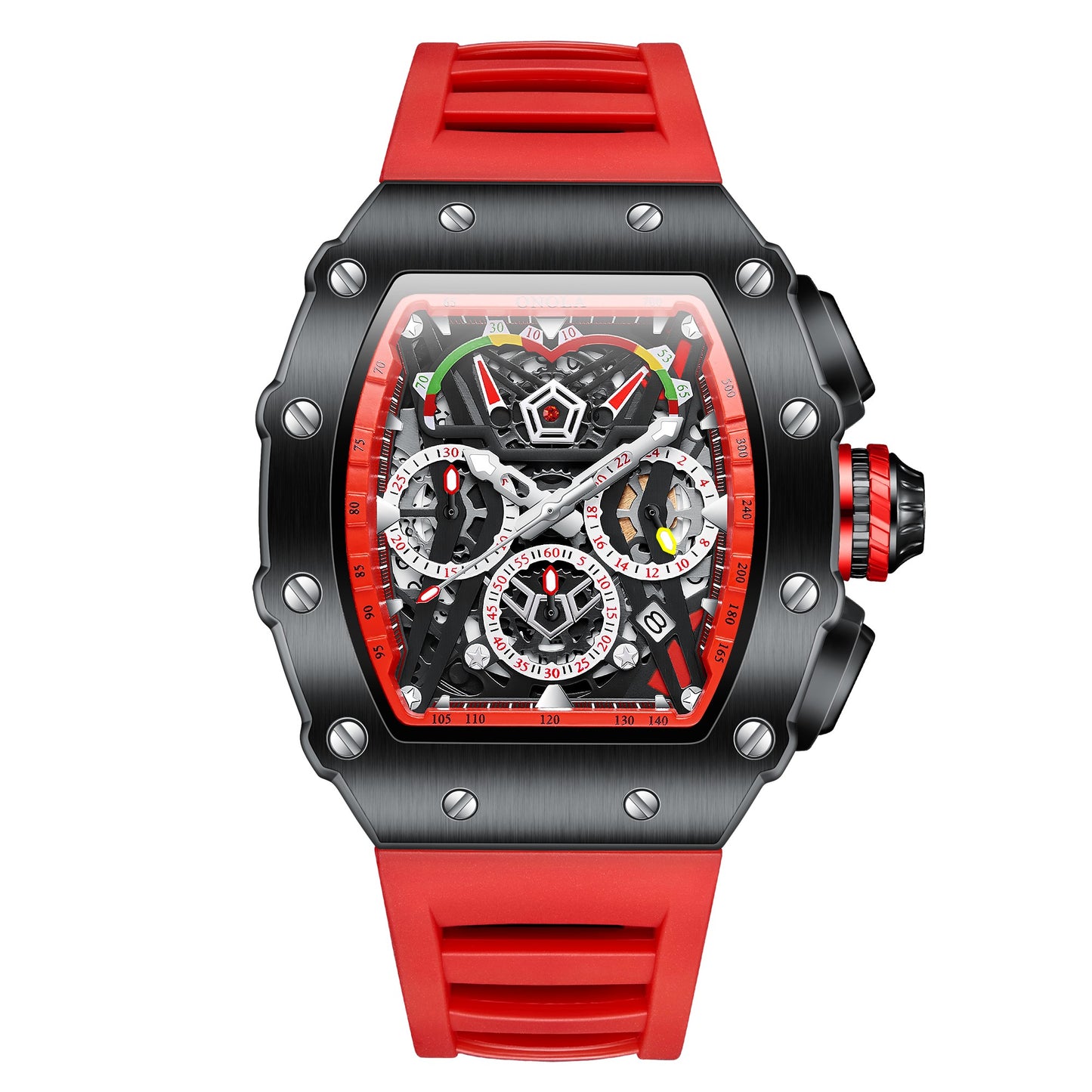 ONOLA-6827 Men's Wine Barrel Quartz Watch Multi functional Timing Watch