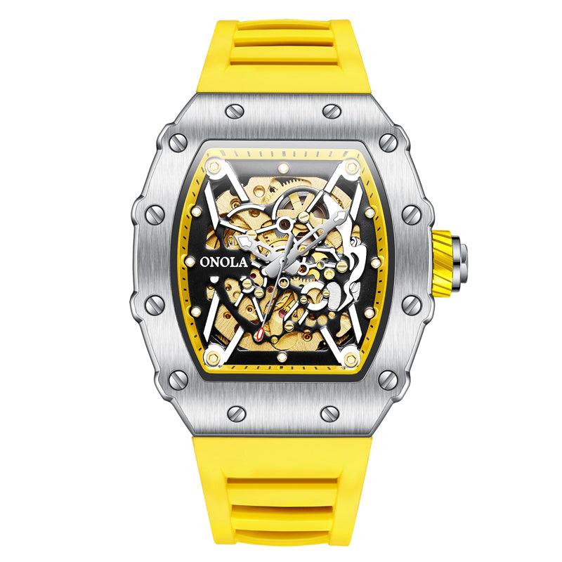 ONOLA-3829 Men's Barrel Automatic Mechanical Watch, Perfect for Business Use