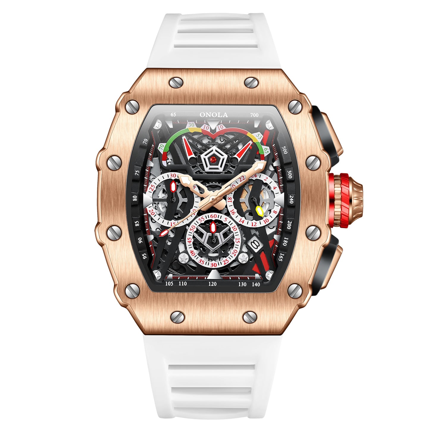 ONOLA-6827 Men's Wine Barrel Quartz Watch Multi functional Timing Watch