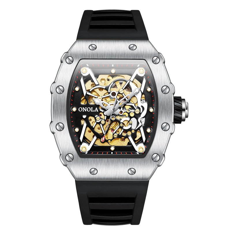 ONOLA-3829 Men's Barrel Automatic Mechanical Watch, Perfect for Business Use