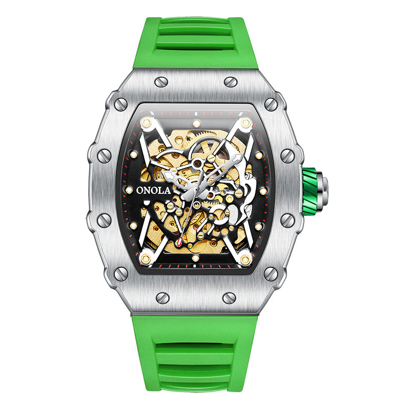 ONOLA-3829 Men's Barrel Automatic Mechanical Watch, Perfect for Business Use
