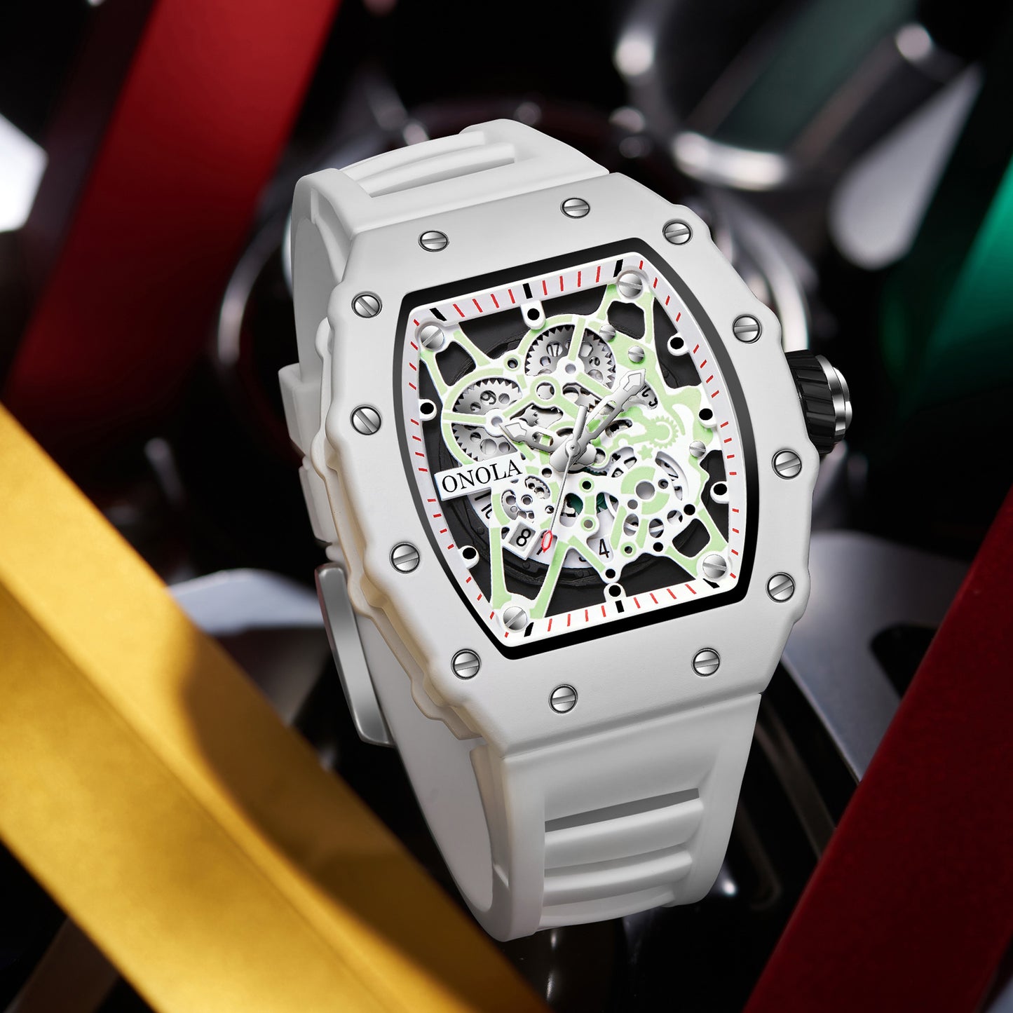 ONOLA-3827W men's wine barrel quartz watch, a Christmas and New Year gift for yourself and your family