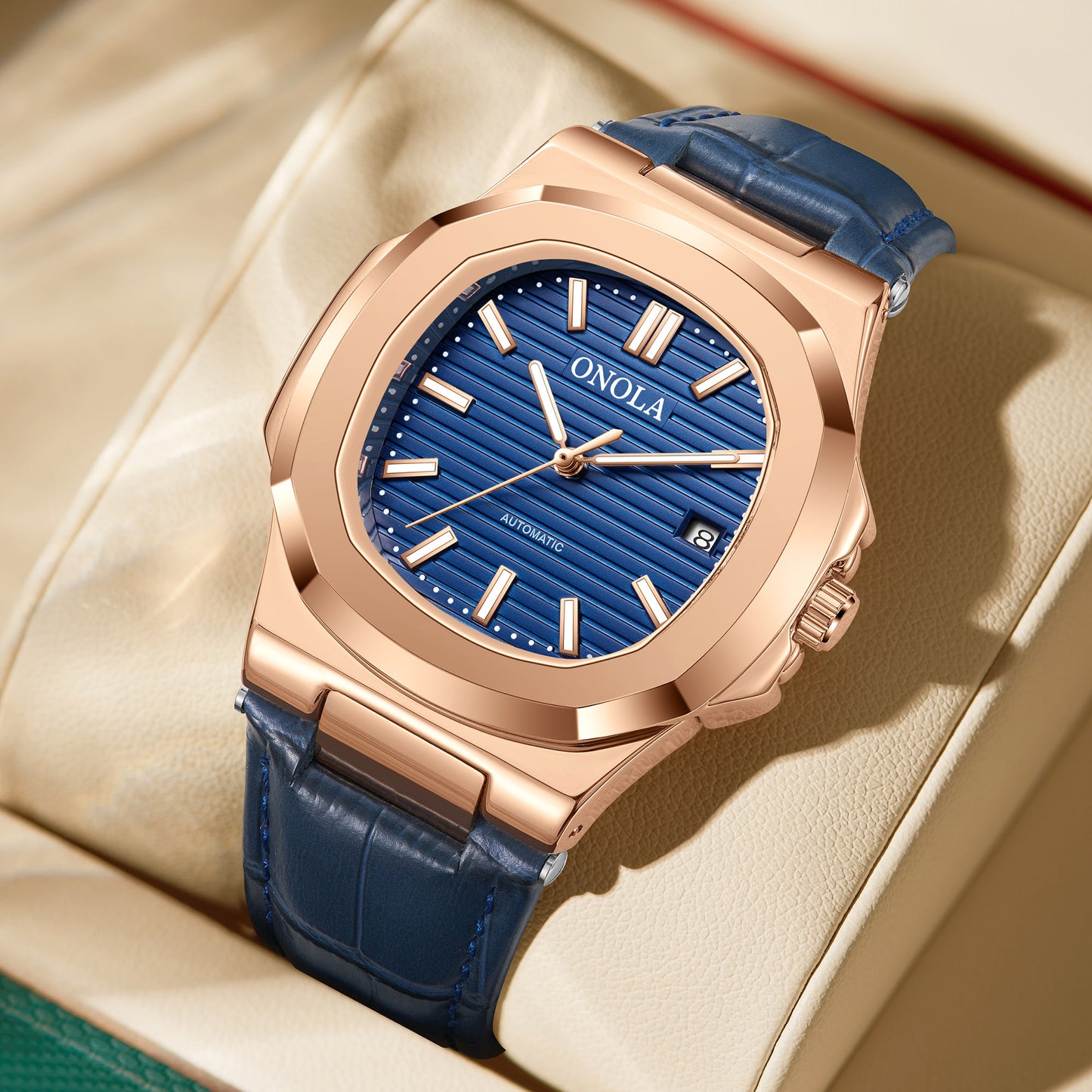 ONOLA-3853 fashionable men's business mechanical watch, automatic winding, perfect gift