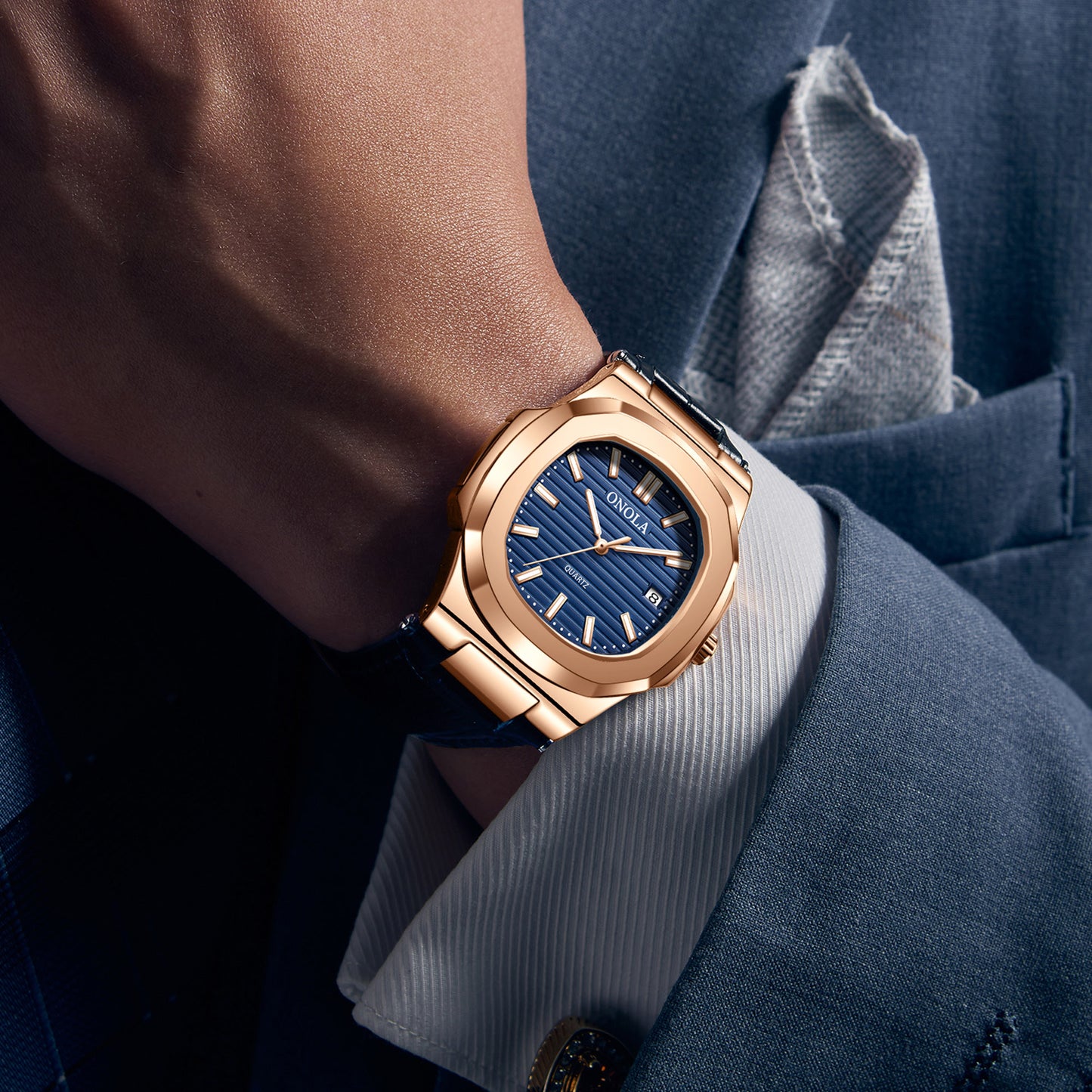ONOLA-3852 Men's Business Quartz Watch with Calendar, Luminous, Suitable for Mission Occasions