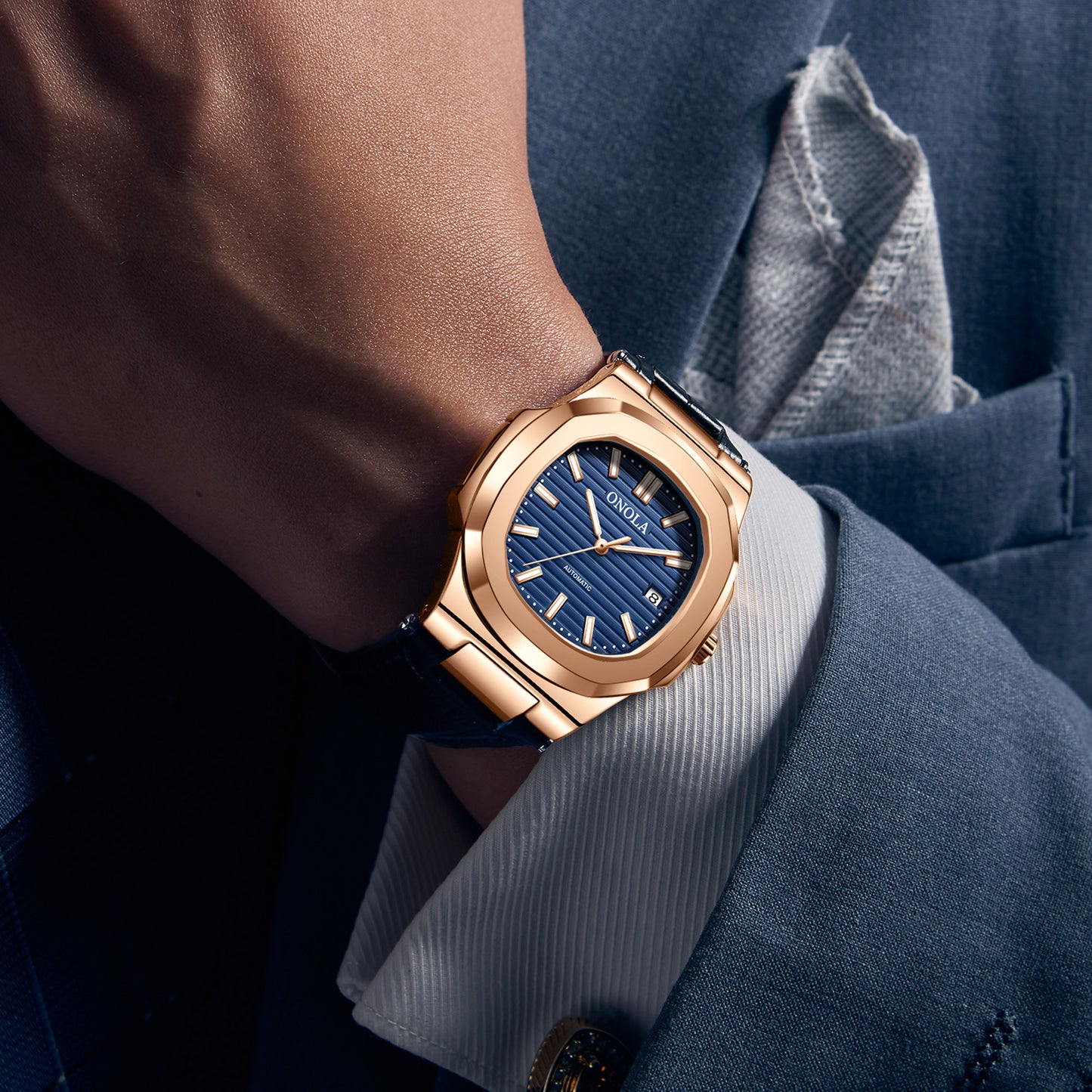 ONOLA-3853 fashionable men's business mechanical watch, automatic winding, perfect gift