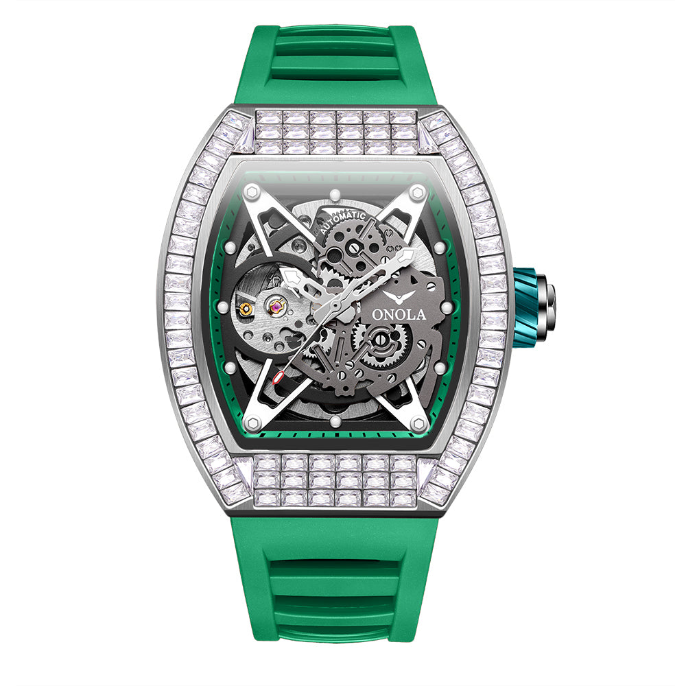 ONOLA-3838F Men's Wine Barrel Fashion Mechanical Watch, Hollow Tourbillon Series, Ideal Gift
