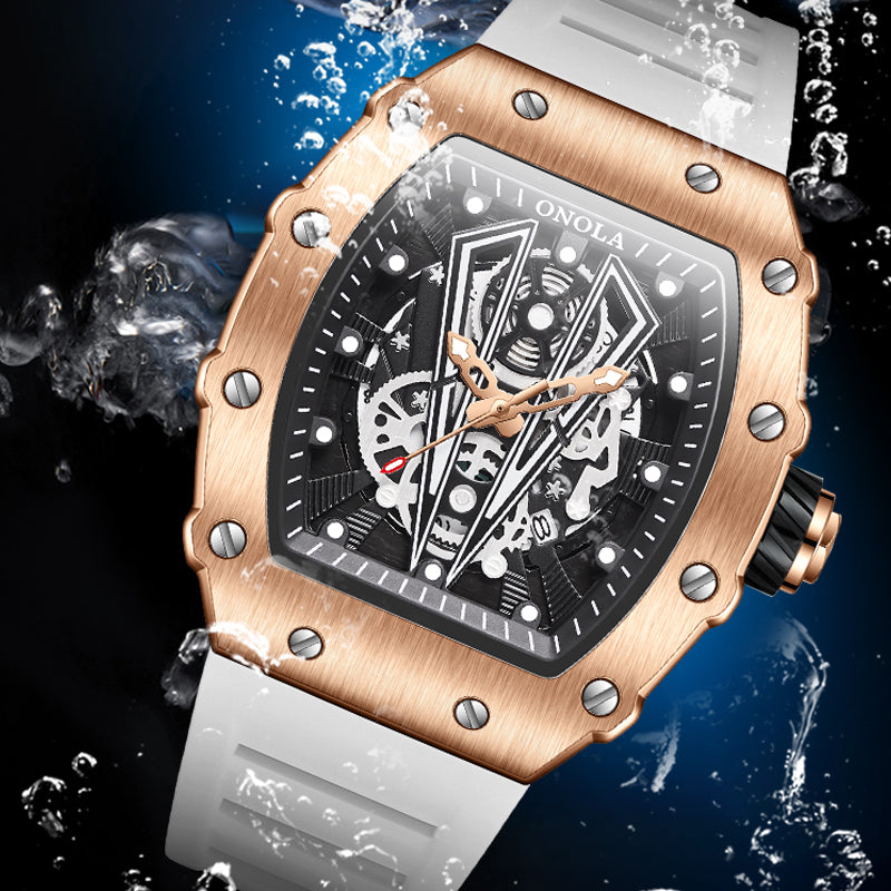 ONOLA-3826 Men's Watch - Quartz Movement, Night Light, Barrel Style