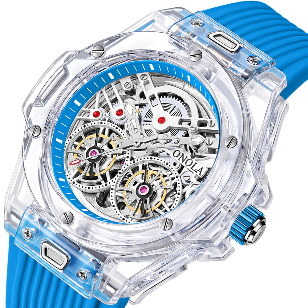 ONOLA-3835, Fashionable sports tourbillon hollow mechanical watch, ideal gift for men