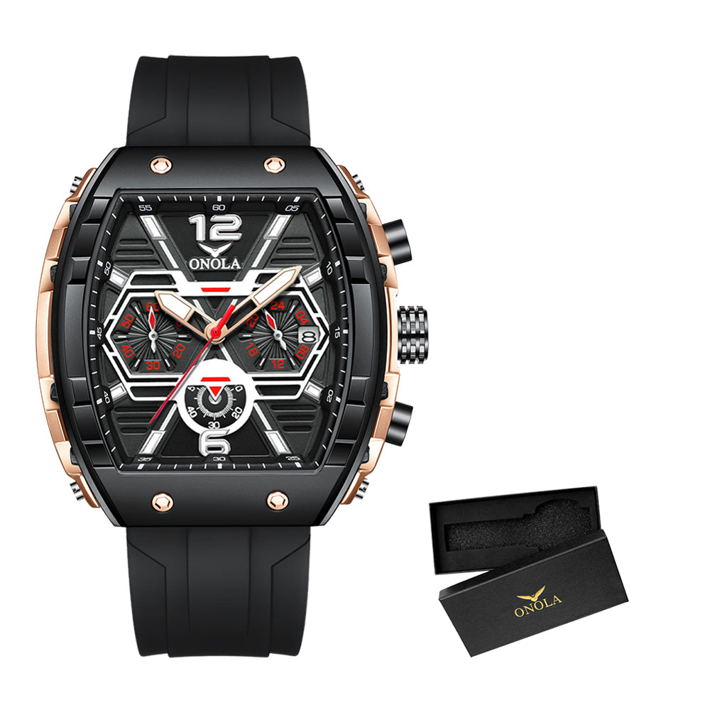 ONOLA-6852 Men's Multi functional Sports Quartz Watch, Suitable for Business Meetings and Outdoor Activities