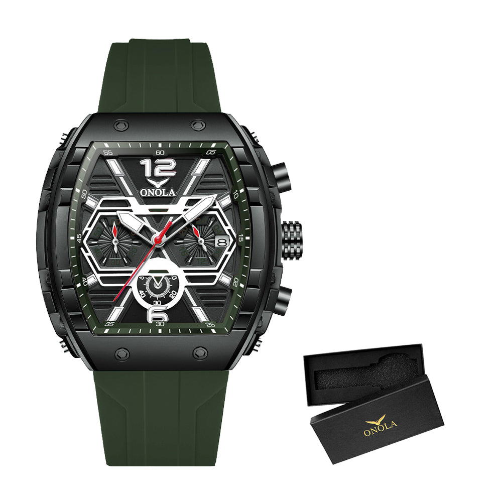 ONOLA-6852 Men's Multi functional Sports Quartz Watch, Suitable for Business Meetings and Outdoor Activities