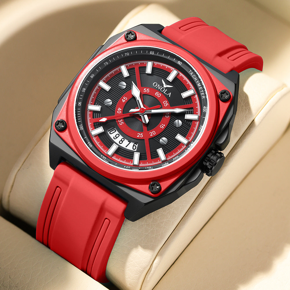 ONOLA-3856 men's sports quartz watch, luminous waterproof, multifunctional timing watch, suitable for outdoor activities, perfect gift