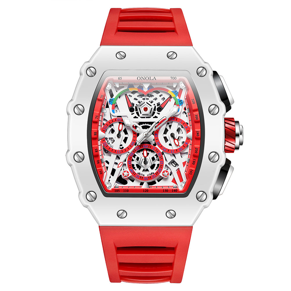 ONOLA-6827W Men's Wine Bucket Multi functional Fashion Quartz Watch - Ideal Gift