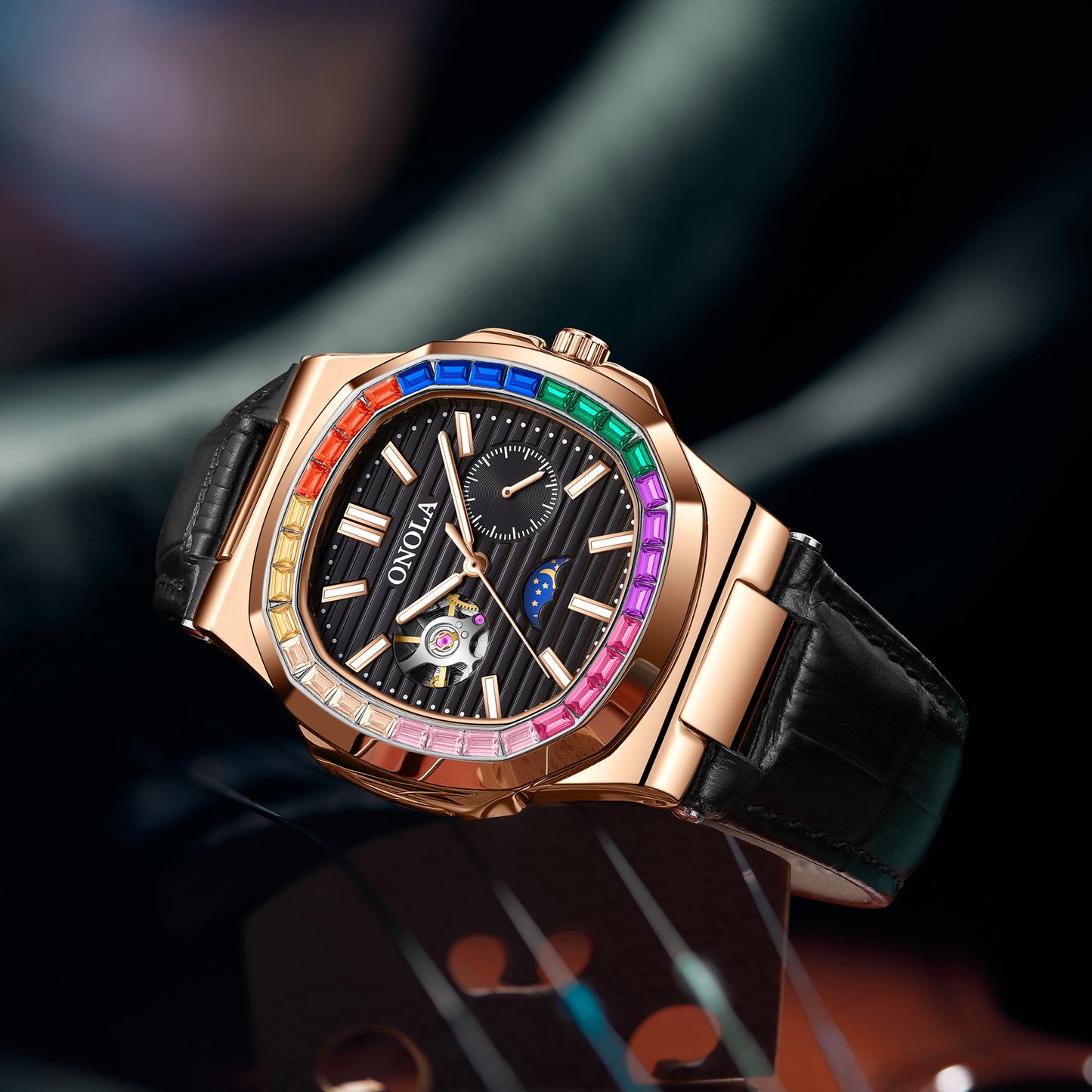 ONOLA-3855CH men's luxury mechanical watch, automatic winding, waterproof and durable, suitable for men's elegant watch