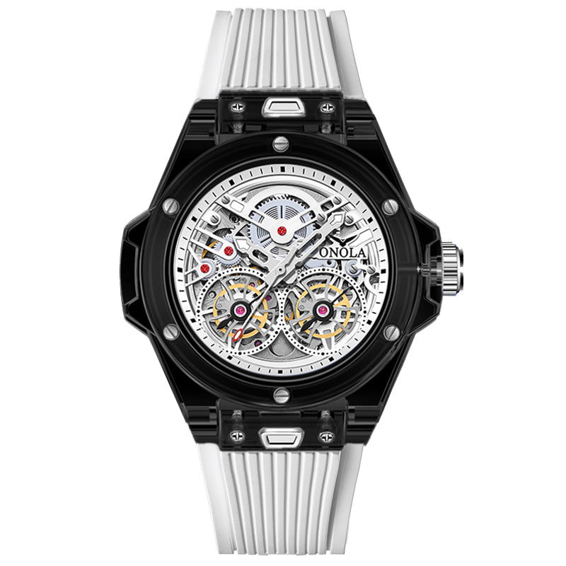 ONOLA-3835, Fashionable sports tourbillon hollow mechanical watch, ideal gift for men