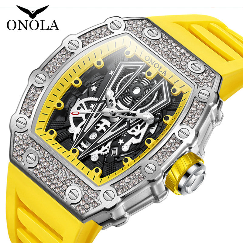 ONOLA-3826D men's wine barrel quartz watch, available in multiple colors, as a birthday gift for yourself