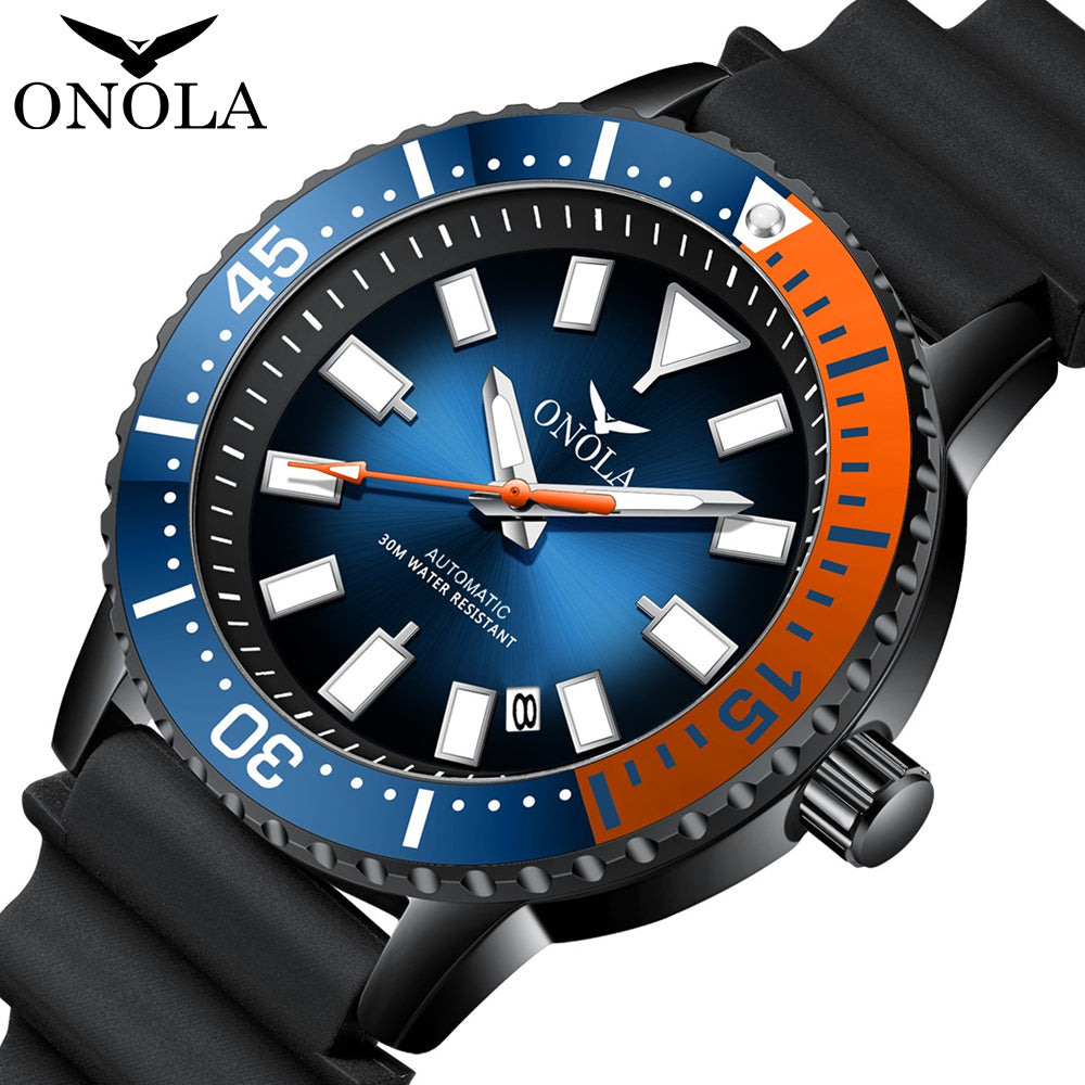 ONOLA-3851 men's high-quality mechanical watch with automatic winding and luminous band calendar