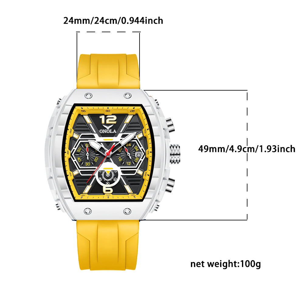 ONOLA-6852 Men's Multi functional Sports Quartz Watch, Suitable for Business Meetings and Outdoor Activities