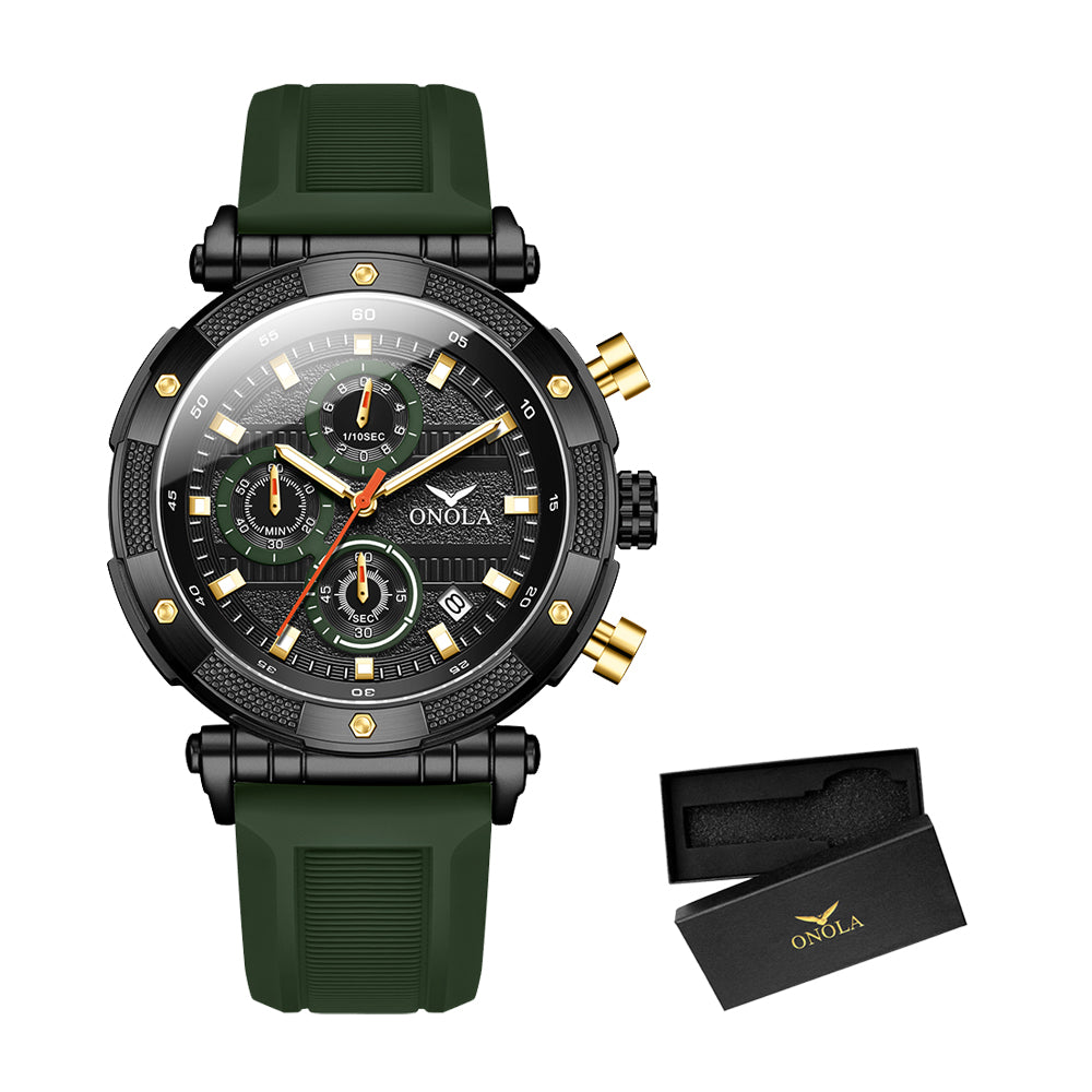ONOLA-6859 dial (4.4cm) men's sports high-quality quartz watch - night light, perfect gift choice