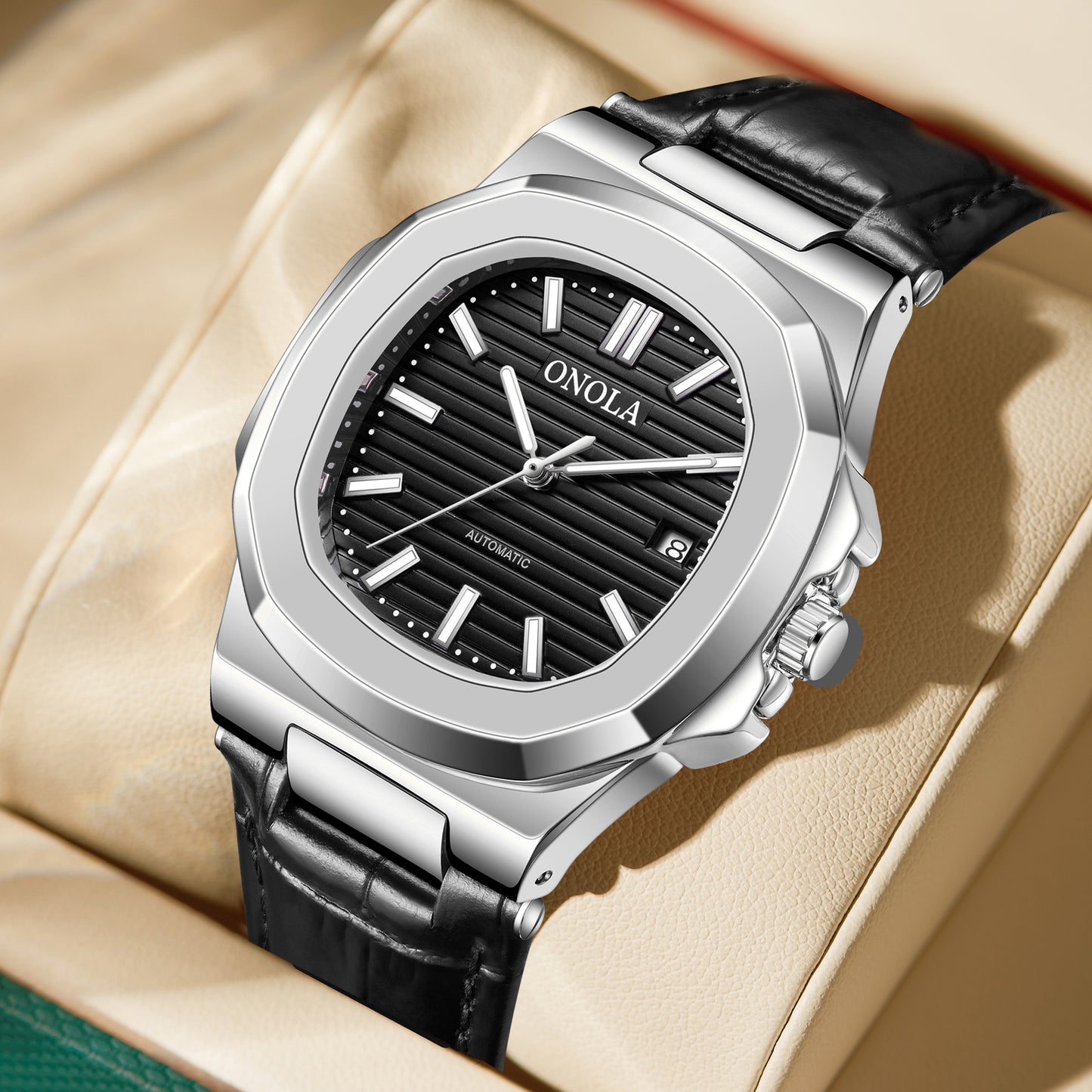 ONOLA-3853 fashionable men's business mechanical watch, automatic winding, perfect gift