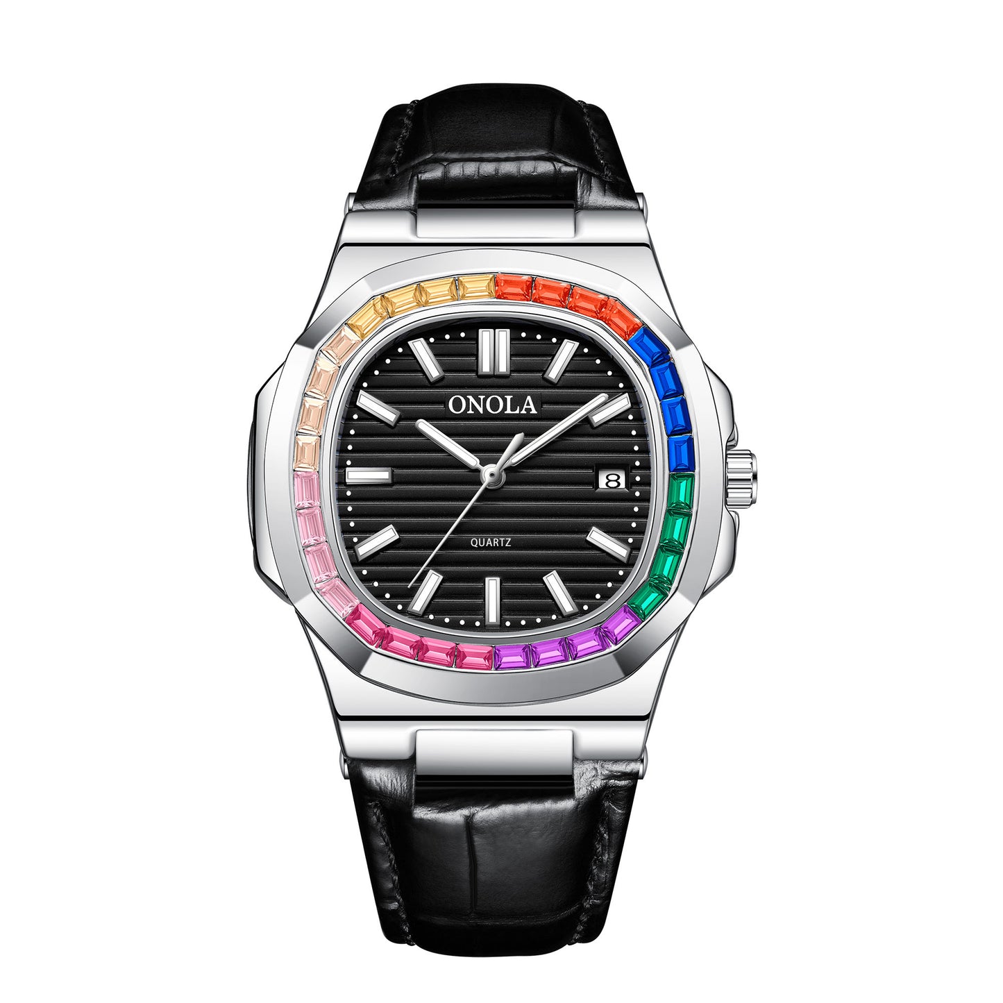 ONOLA-3852CH Fashion Business Men's Quartz Watch, with Diamond Set Frame Design, Business Luxury, Perfect Gift