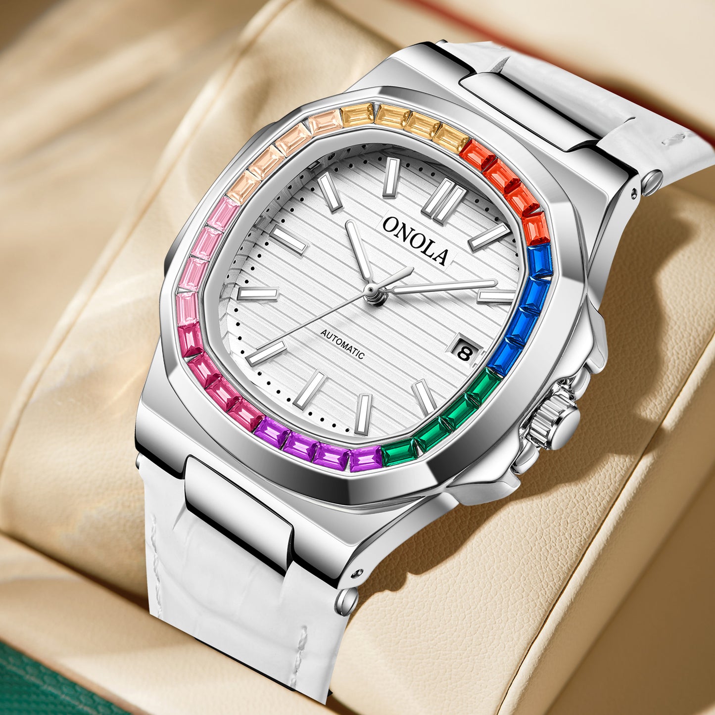 ONOLA-3853CH Elegant Business Men's Mechanical Watch, Waterproof and Durable, Suitable for Any Occasion, Perfect Gift