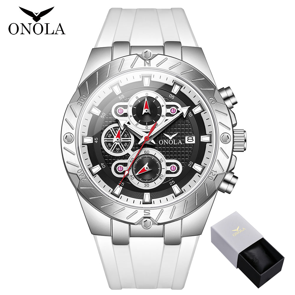 ONOLA-6857 men's fashionable quartz watch multifunctional timing night light waterproof, give yourself a Christmas gift