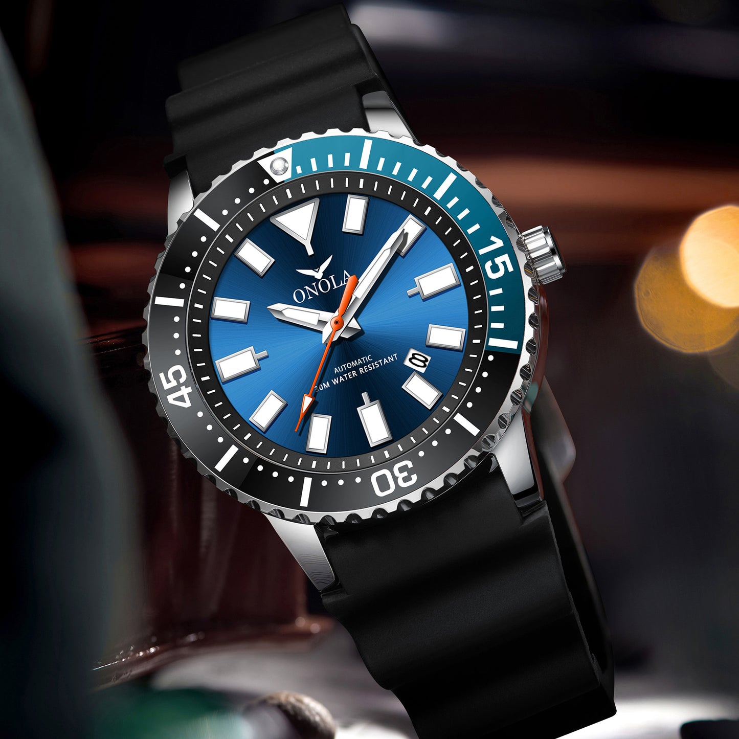 ONOLA-3851 men's high-quality mechanical watch with automatic winding and luminous band calendar