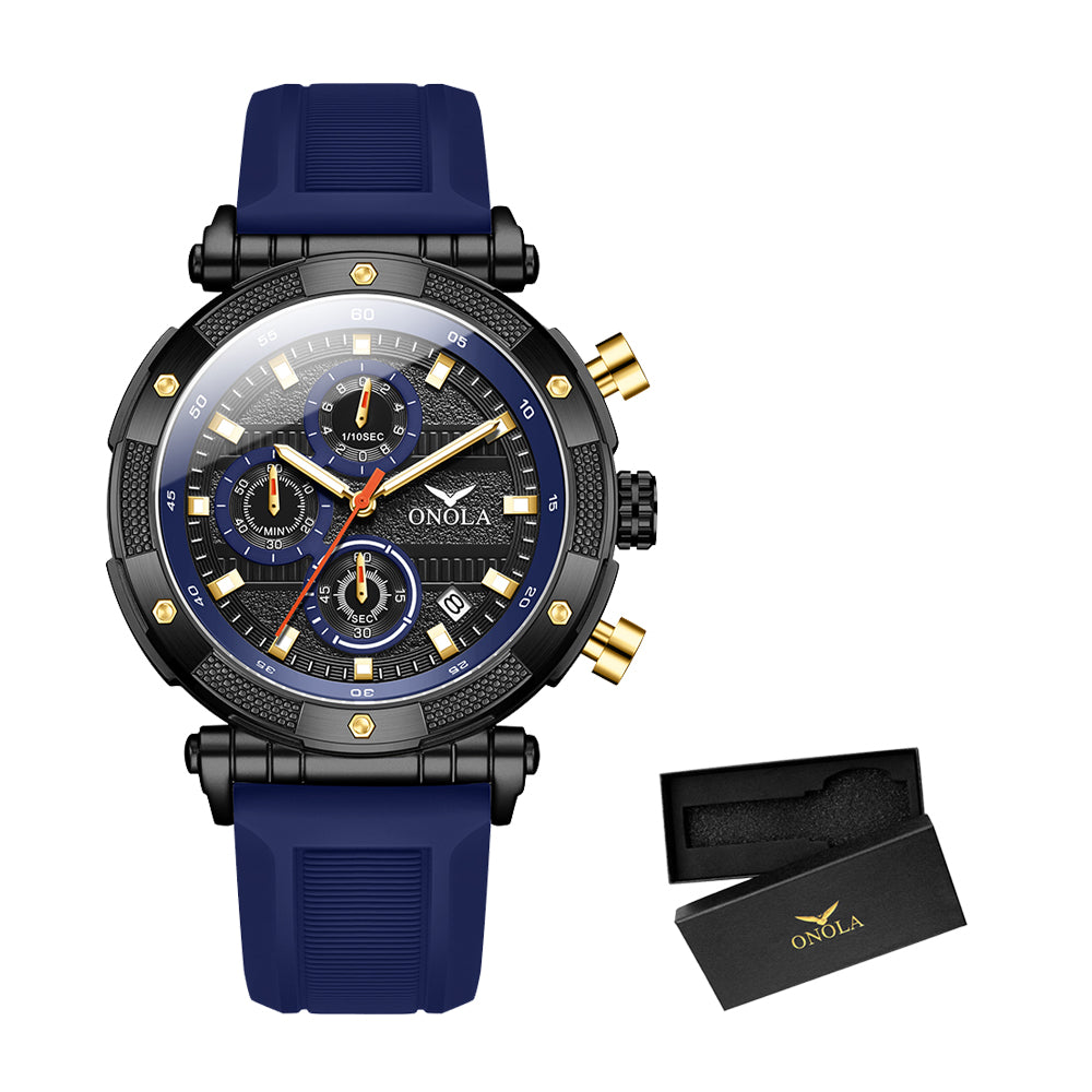ONOLA-6859 dial (4.4cm) men's sports high-quality quartz watch - night light, perfect gift choice