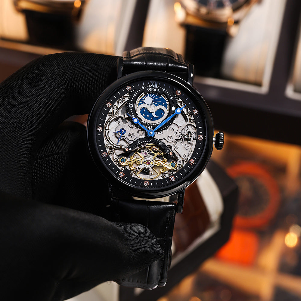 ONOLA-6836 elegant men's mechanical watch, retro business style, suitable for daily wear