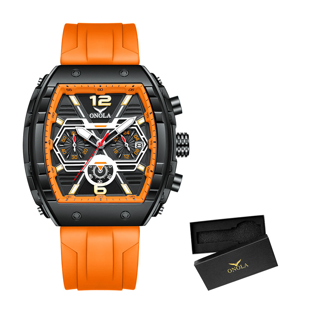 ONOLA-6852 Men's Multi functional Sports Quartz Watch, Suitable for Business Meetings and Outdoor Activities