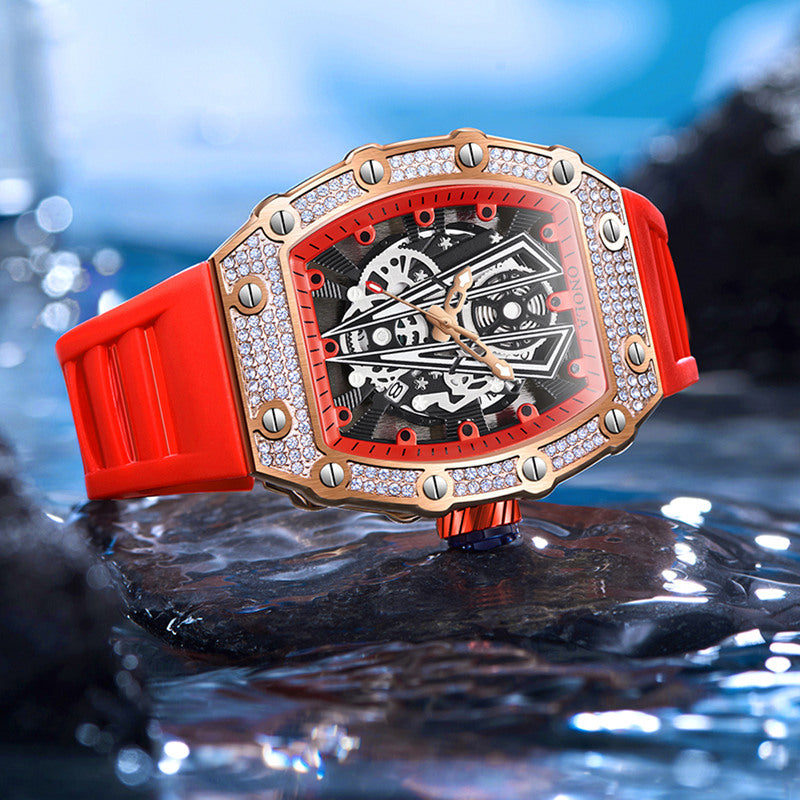ONOLA-3826D men's wine barrel quartz watch, available in multiple colors, as a birthday gift for yourself