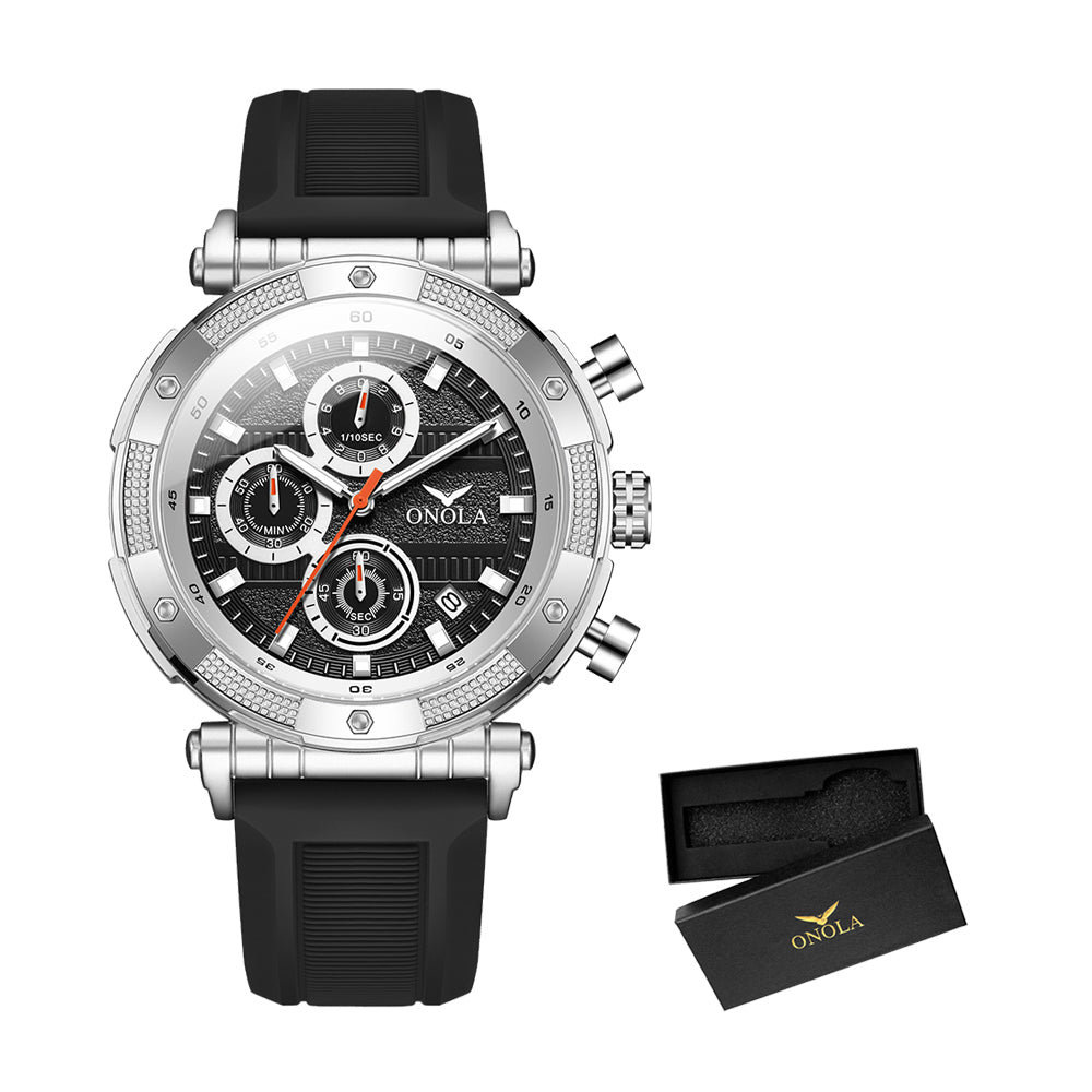 ONOLA-6859 dial (4.4cm) men's sports high-quality quartz watch - night light, perfect gift choice