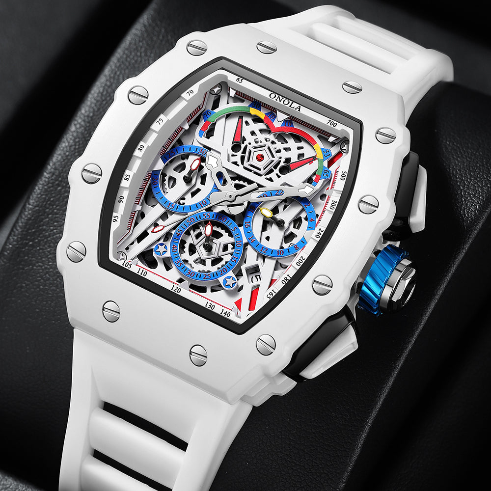 ONOLA-6827W Men's Wine Bucket Multi functional Fashion Quartz Watch - Ideal Gift