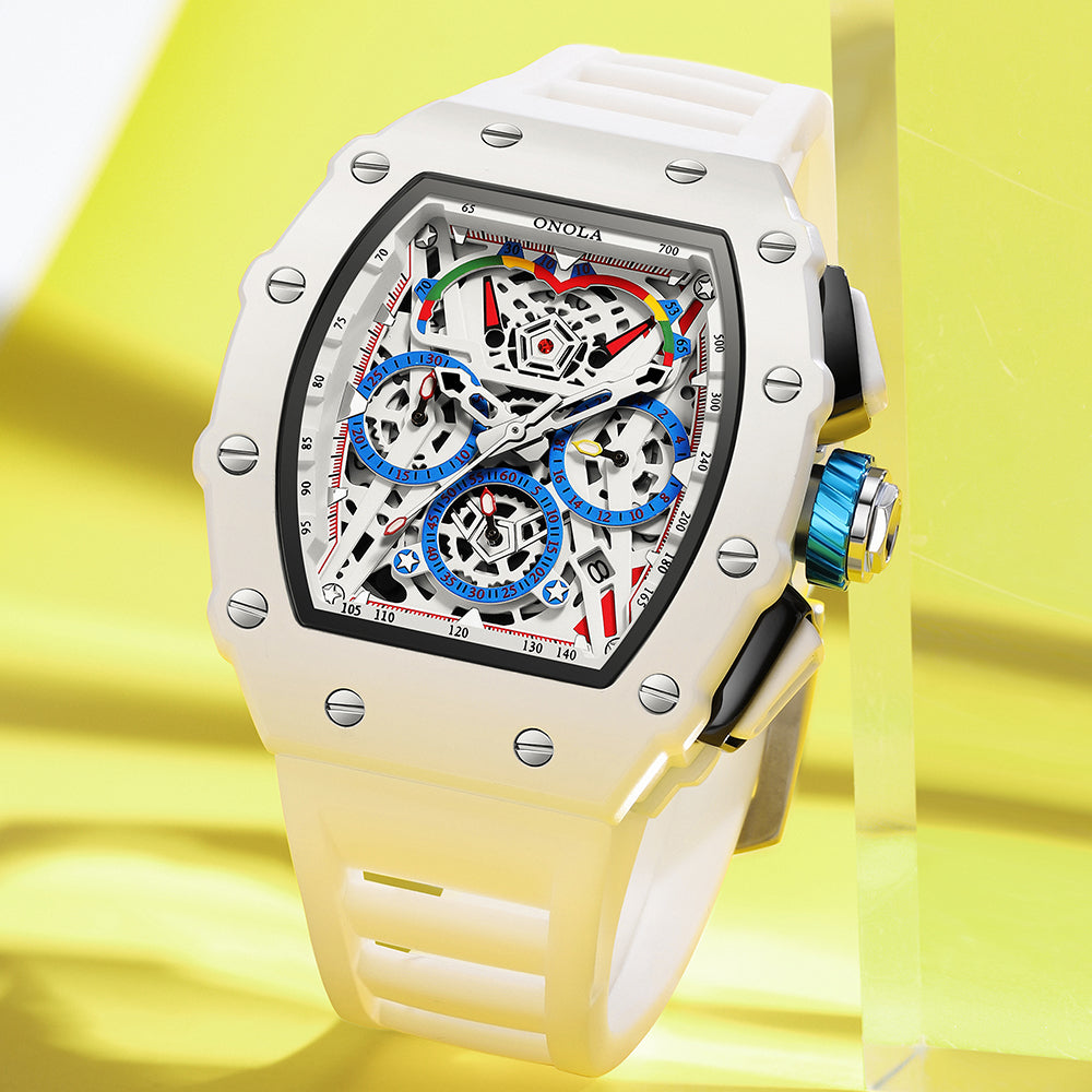 ONOLA-6827W Men's Wine Bucket Multi functional Fashion Quartz Watch - Ideal Gift