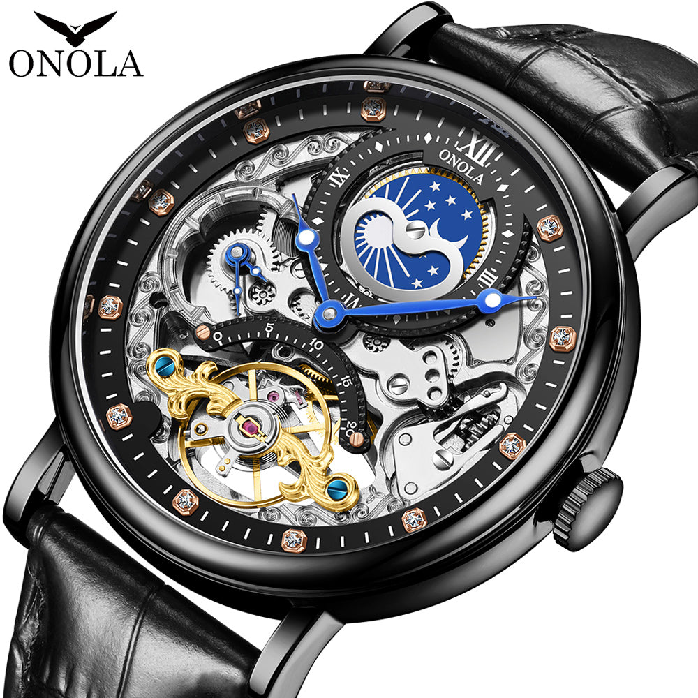 ONOLA-6836 elegant men's mechanical watch, retro business style, suitable for daily wear