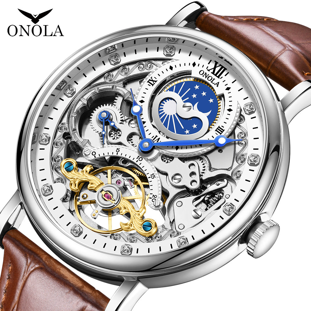 ONOLA-6836 elegant men's mechanical watch, retro business style, suitable for daily wear
