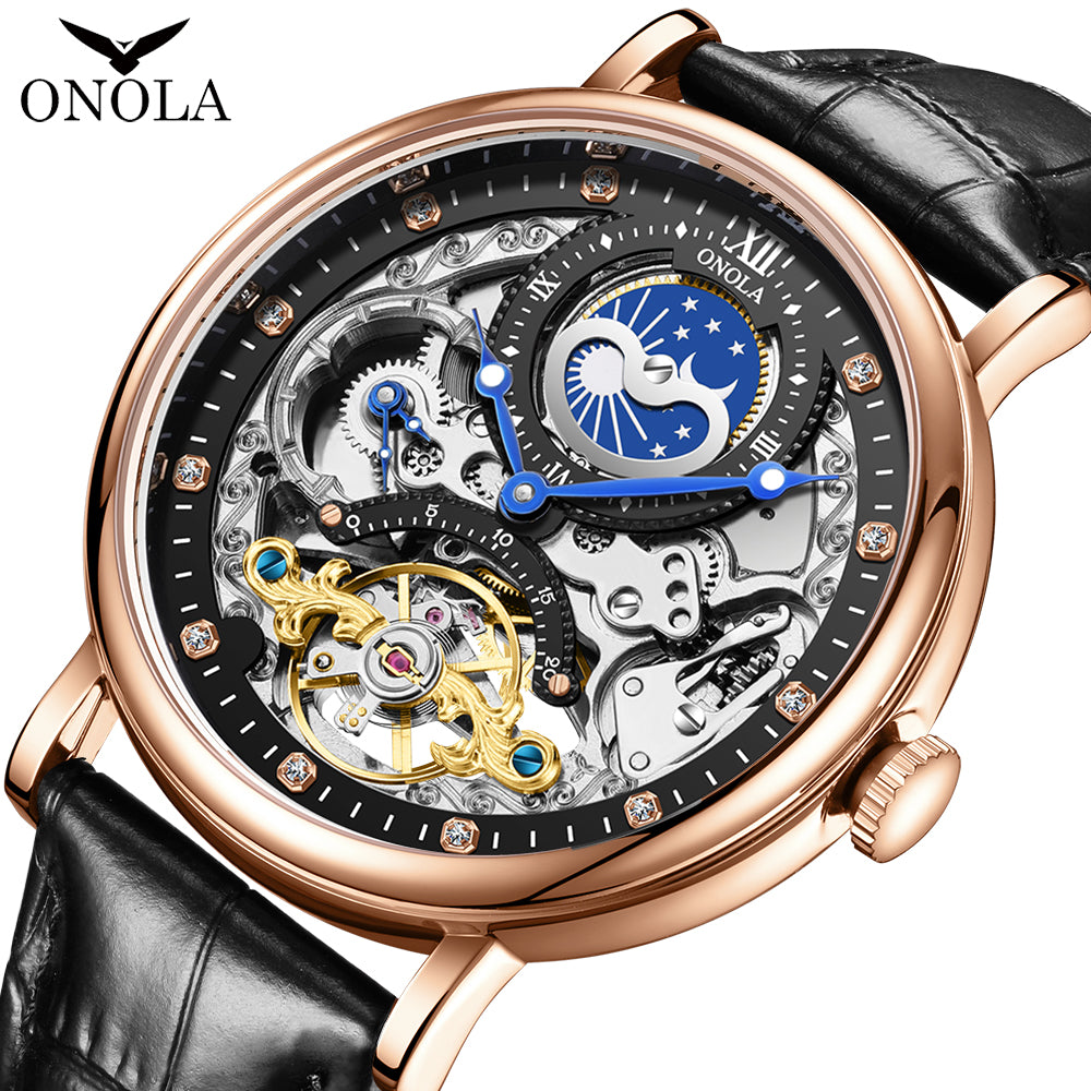 ONOLA-6836 elegant men's mechanical watch, retro business style, suitable for daily wear