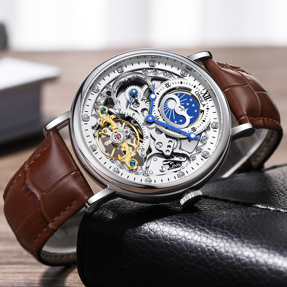 ONOLA-6836 elegant men's mechanical watch, retro business style, suitable for daily wear