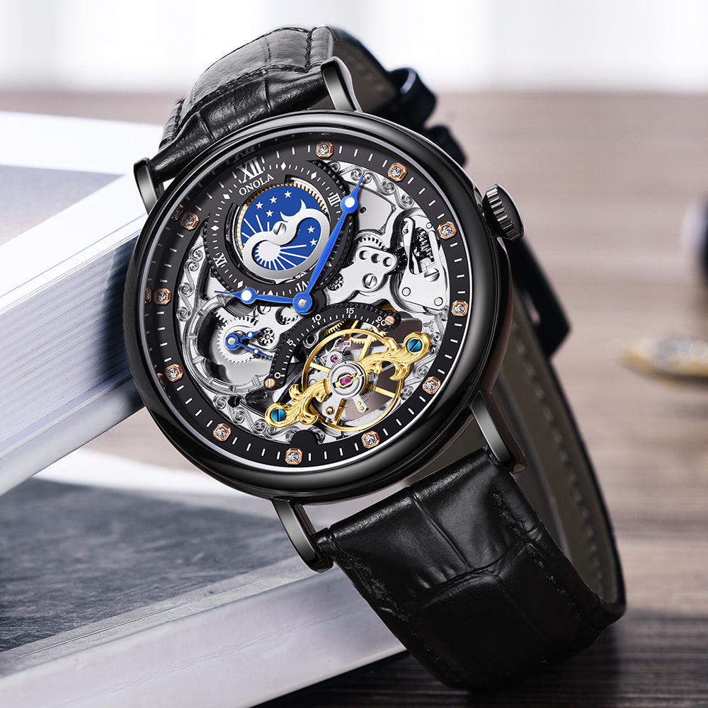ONOLA-6836 elegant men's mechanical watch, retro business style, suitable for daily wear