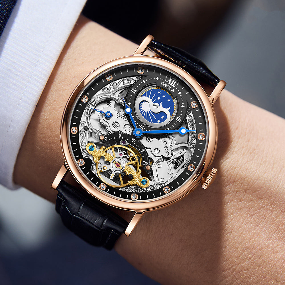 ONOLA-6836 elegant men's mechanical watch, retro business style, suitable for daily wear