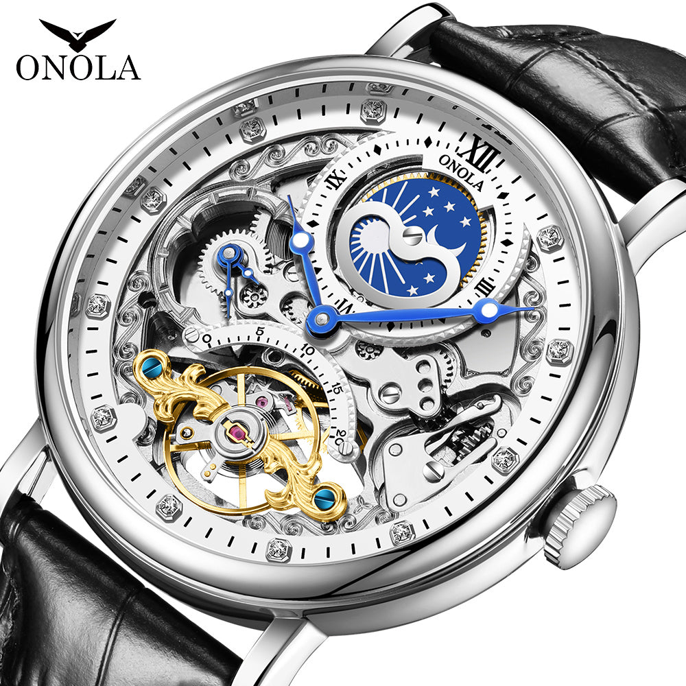 ONOLA-6836 elegant men's mechanical watch, retro business style, suitable for daily wear